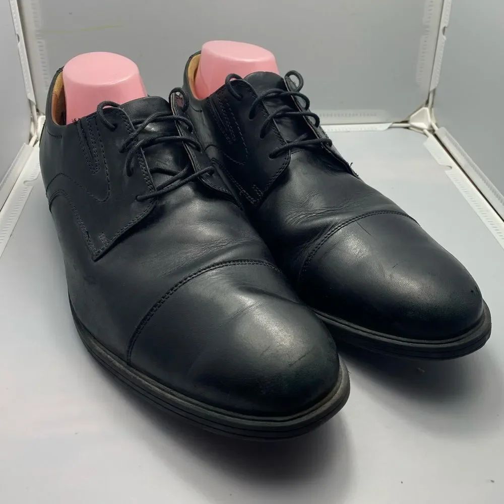 Clarks Collection Extreme Comfort Black Oxford Shoes Mens 12 Leather Dress Work